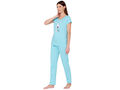 Bodycare Womens Combed Cotton Printed Tshirt & Pyjama Set-BSLS12001