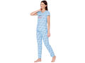 Bodycare Womens Combed Cotton Printed Tshirt & Pyjama Set-BSLS12005