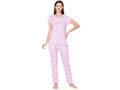 Bodycare Womens Combed Cotton Printed Tshirt & Pyjama Set-BSLS12006