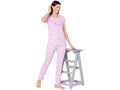 Bodycare Womens Combed Cotton Printed Tshirt & Pyjama Set-BSLS12006