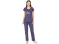 Bodycare Womens Combed Cotton Printed Tshirt & Pyjama Set-BSLS12007