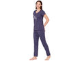 Bodycare Womens Combed Cotton Printed Tshirt & Pyjama Set-BSLS12007