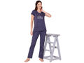 Bodycare Womens Combed Cotton Printed Tshirt & Pyjama Set-BSLS12007