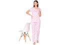 Bodycare Womens Combed Cotton Printed Tshirt & Pyjama Set-BSLS12009