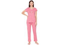 Bodycare Womens Combed Cotton Printed Tshirt & Pyjama Set-BSLS12010