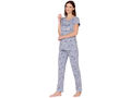 Bodycare Womens Combed Cotton Printed Tshirt & Pyjama Set-BSLS12011