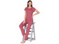 Bodycare Womens Combed Cotton Printed Tshirt & Pyjama Set-BSLS12012