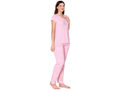 Bodycare Womens Combed Cotton Printed Tshirt & Pyjama Set-BSLS12013