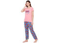 Bodycare Womens Modal Spandex Printed Tshirt & Pyjama Set BSLS14005