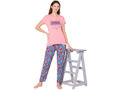 Bodycare Womens Modal Spandex Printed Tshirt & Pyjama Set BSLS14005