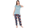 Bodycare Womens Modal Spandex Printed Tshirt & Pyjama Set BSLS14009