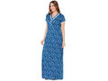 Bodycare Womens Combed Cotton V Neck Printed Long Night Dress-BSN10002