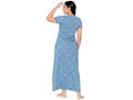 Bodycare Womens Combed Cotton Round Neck Printed Long Night Dress-BSN10005