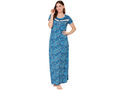 Bodycare Womens Combed Cotton Round Neck Printed Long Night Dress-BSN10007