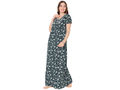 Bodycare Womens Combed Cotton Round Neck Printed Long Night Dress-BSN10009