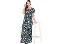 Bodycare Womens Combed Cotton Round Neck Printed Long Night Dress-BSN10009