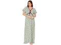 Bodycare Womens Rayon V Neck Floral Print Long Night Dress-BSN1009A