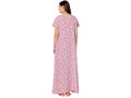 Bodycare Womens Rayon V Neck Floral Print Long Night Dress-BSN1009B