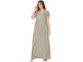 Bodycare Womens Polycotton V Neck Printed Long Night Dress-BSN2004C