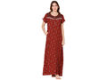 Bodycare Womens Polycotton Round Neck Printed Long Night Dress-BSN2005B