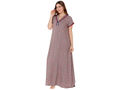 Bodycare Womens Polycotton V Neck Printed Long Night Dress-BSN2011B