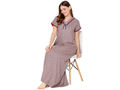 Bodycare Womens Polycotton V Neck Printed Long Night Dress-BSN2011B