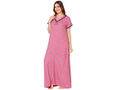 Bodycare Womens Polycotton V Neck Printed Long Night Dress-BSN2011C