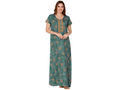 Bodycare Womens Polycotton Round Neck Printed Long Night Dress-BSN2012A