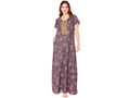 Bodycare Womens Polycotton Round Neck Printed Long Night Dress-BSN2012B