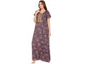 Bodycare Womens Polycotton Round Neck Printed Long Night Dress-BSN2012B