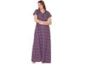 Bodycare Womens Polycotton V Neck Printed Long Night Dress-BSN2013B