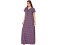 Bodycare Womens Polycotton V Neck Printed Long Night Dress-BSN2013B