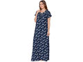 Bodycare Womens Polycotton Round Neck Printed Long Night Dress-BSN2019A