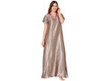 Bodycare Womens Satin V Neck Printed Long Night Dress-BSN6001A