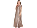 Bodycare Womens Satin V Neck Printed Long Night Dress-BSN6001A