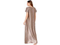 Bodycare Womens Satin V Neck Printed Long Night Dress-BSN6001A