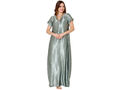 Bodycare Womens Satin V Neck Printed Long Night Dress-BSN6001B