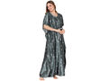 Bodycare Womens Satin Round Neck Printed Long Night Dress-BSN6003A