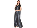 Bodycare Womens Satin V Neck Printed Long Night Dress-BSN6004B