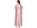Bodycare Womens Satin V Neck Printed Long Night Dress-BSN6006B