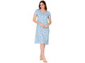 Bodycare Womens Combed Cotton Round Neck Printed Short Night Dress-BSN9001