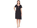 Bodycare Womens Combed Cotton Round Neck Printed Short Night Dress-BSN9003