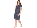 Bodycare Womens Combed Cotton V Neck Printed Short Night Dress-BSN9005