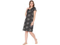 Bodycare Womens Combed Cotton V Neck Printed Short Night Dress-BSN9007