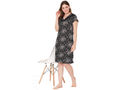 Bodycare Womens Combed Cotton V Neck Printed Short Night Dress-BSN9007