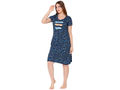 Bodycare Womens Combed Cotton Round Neck Printed Short Night Dress-BSN9009