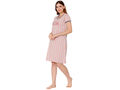 Bodycare Womens Combed Cotton Round Neck Striped Short Night Dress-BSN9013