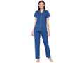 Bodycare Womens Cotton Printed Night Suit Set of Shirt & Pyjama-BSNS18001