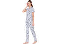 Bodycare Womens Cotton Printed Night Suit Set of Shirt & Pyjama-BSNS18009