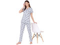 Bodycare Womens Cotton Printed Night Suit Set of Shirt & Pyjama-BSNS18009